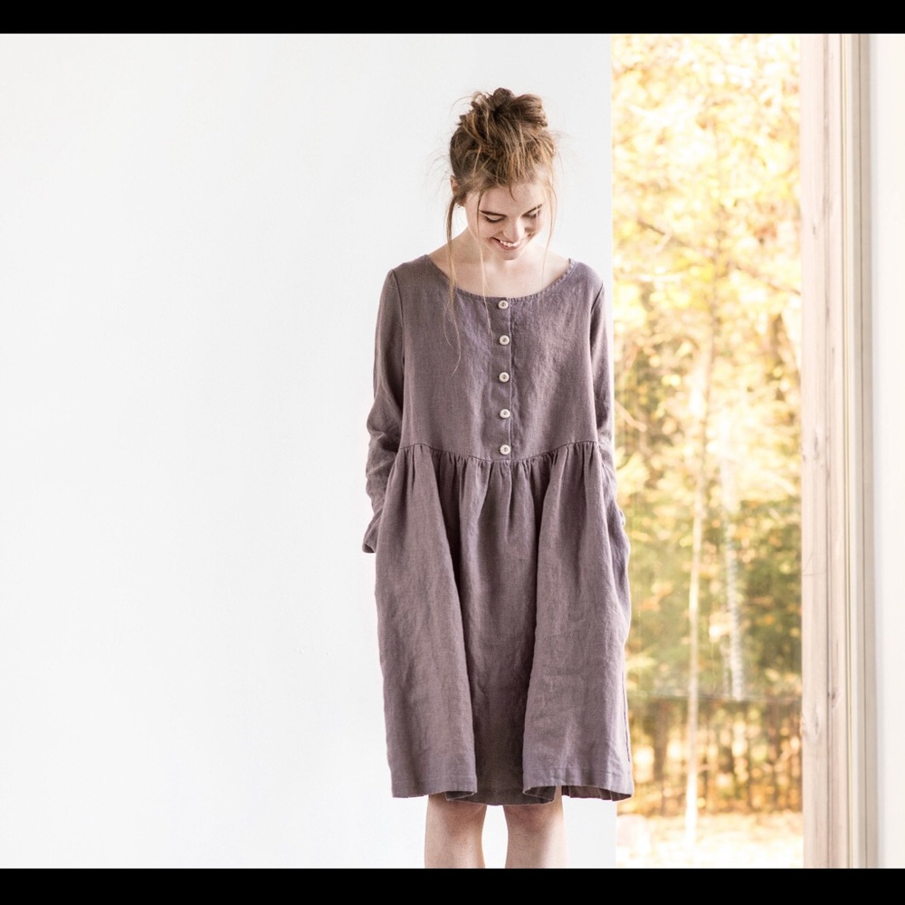 EUC • notPERFECTLINEN Mama Dress in Black